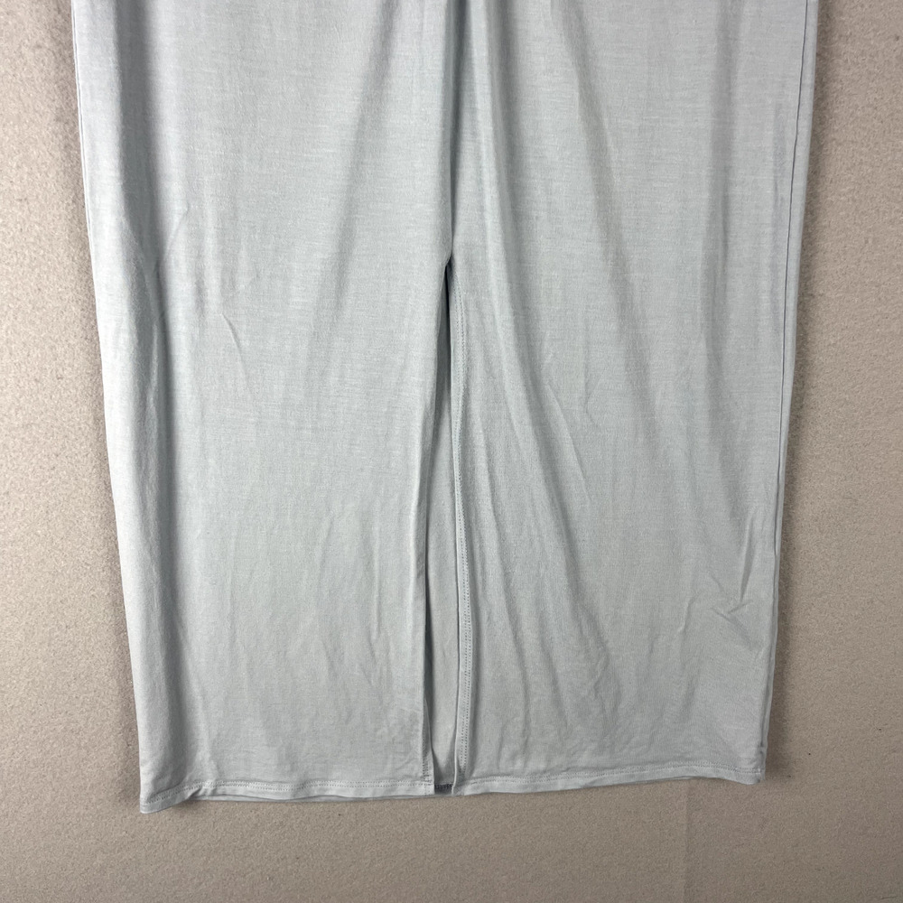 Reformation Rylan Midi Skirt Womens Large Blue Twist Front Knot Ruched Pull On - Picture 4 of 15